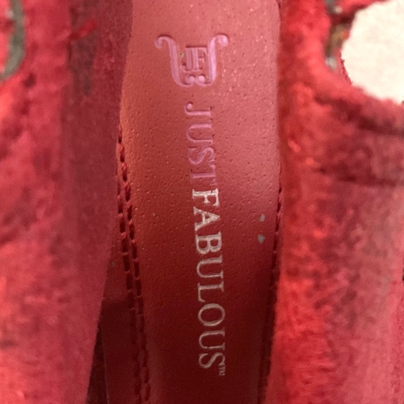 Red Suede Zipper Platform Heels | Statement Night Out Shoes Head Turners Sz 6.5 - Picture 8 of 15